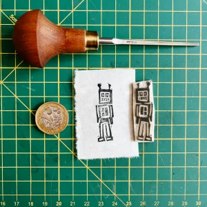 Read more about the article Tiny Print Tuesday Printmaking Project: Robot