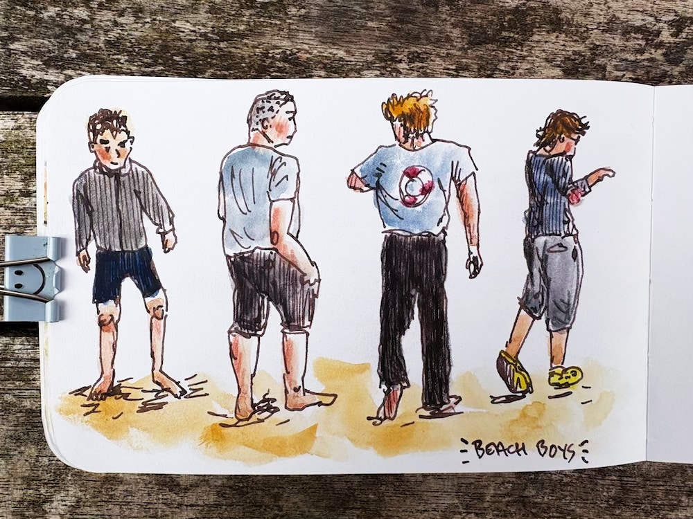 Favourite travel sketch created with portable watercolour palette showing real-world results